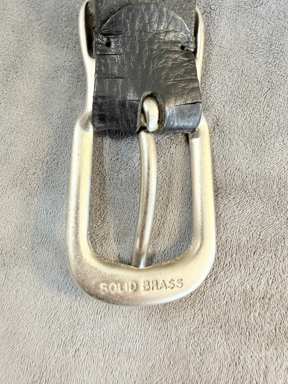 Bill Lavin Black English Saddle Leather Belt with Silver Brass Buckle